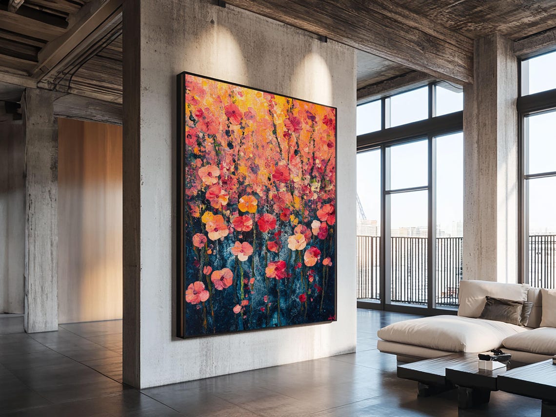 Wildflower Meadow Blooming Colorful Impressionist Floral Art Print - Image 5