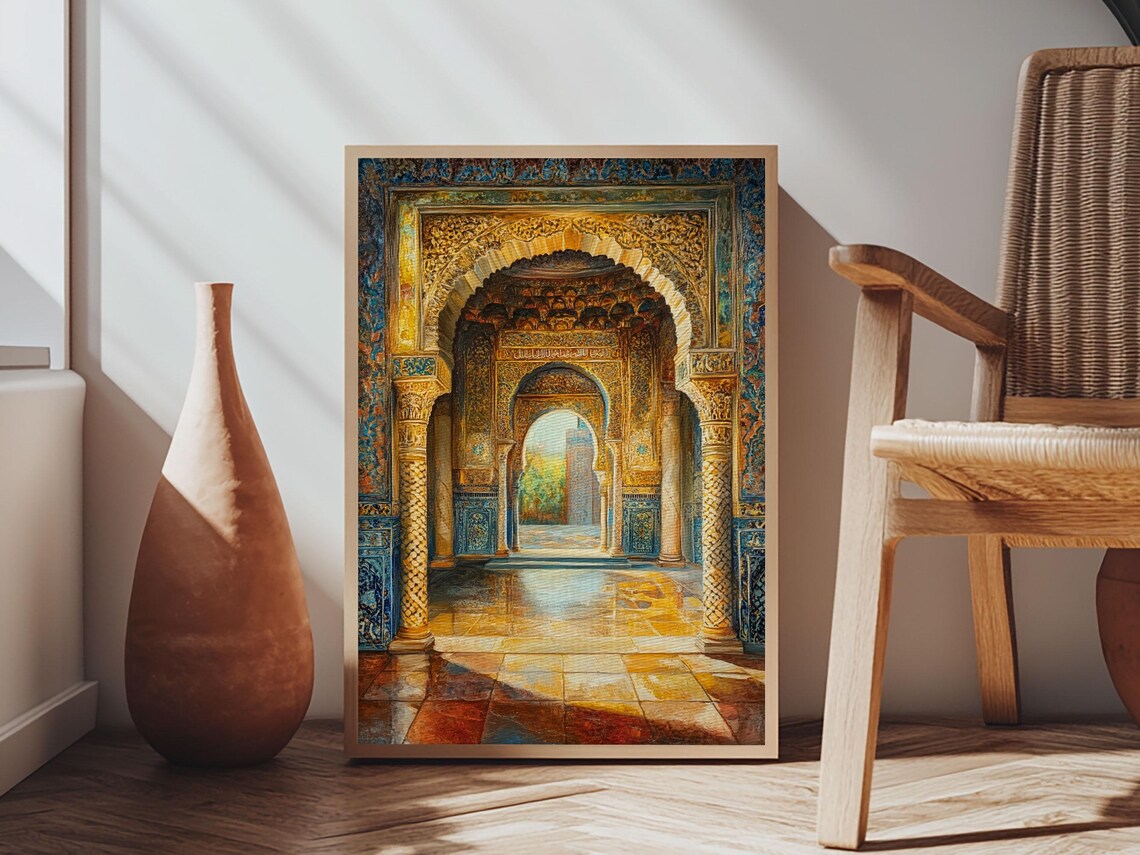 Moroccan Scene Art Print, Arabic-Inspired Poster - Image 5