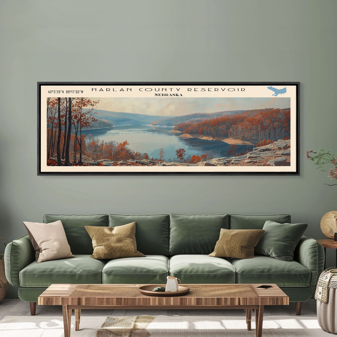 Harlan County Reservoir Nebraska Travel Poster - Image 3