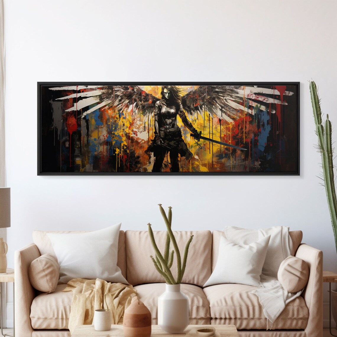 Graffiti Battle Angel Wall Art Print, Game Room
