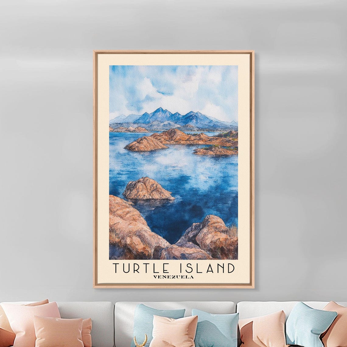 Turtle Island Venezuela Blue Archipelago Rocky Islets Mountain Poster - Image 2