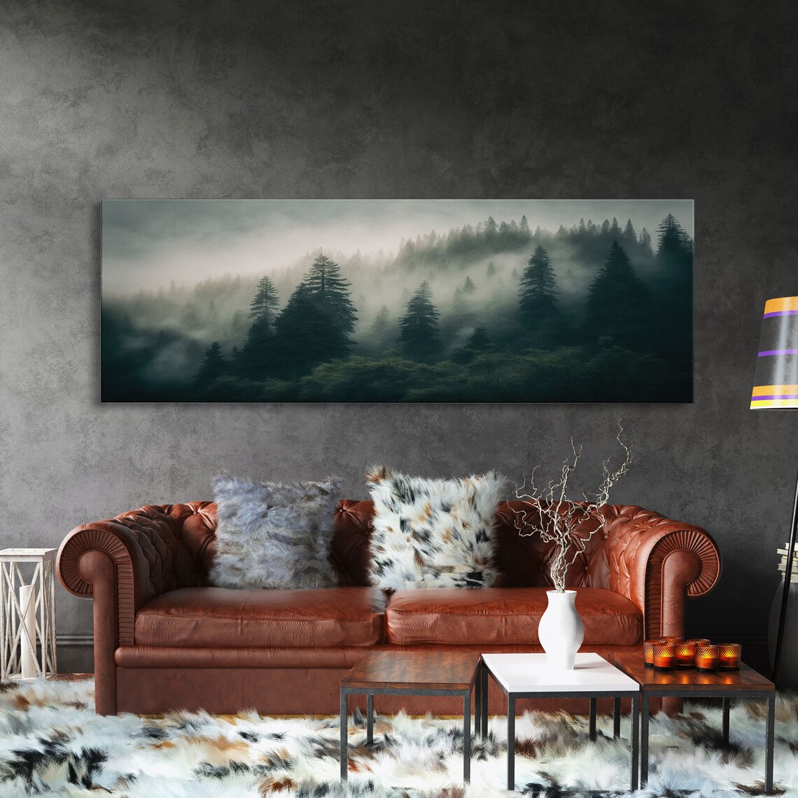 Misty Forest Watercolor Art Print, Farmhouse Decor - Image 3