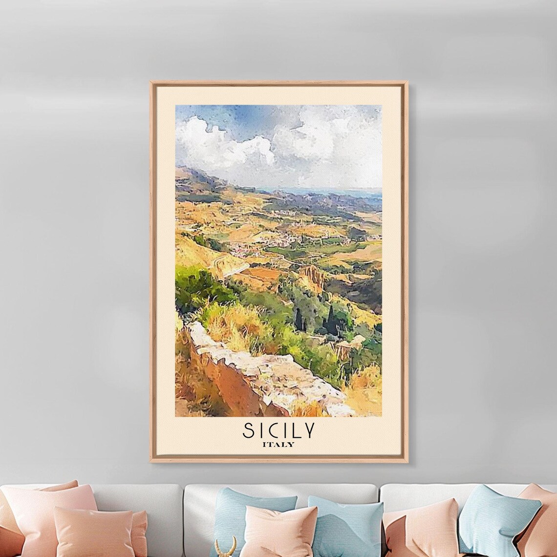 Sicily Italy Watercolor Beach Vacation Art Print - Image 2