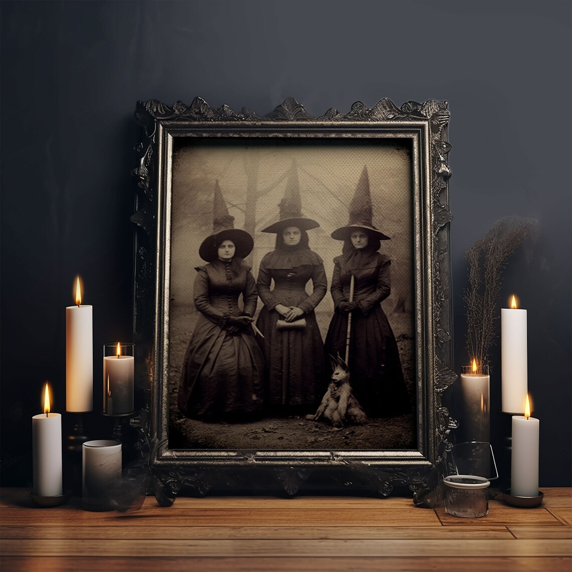 Spooky Witches Vintage Halloween Gothic Art Print - Image 4