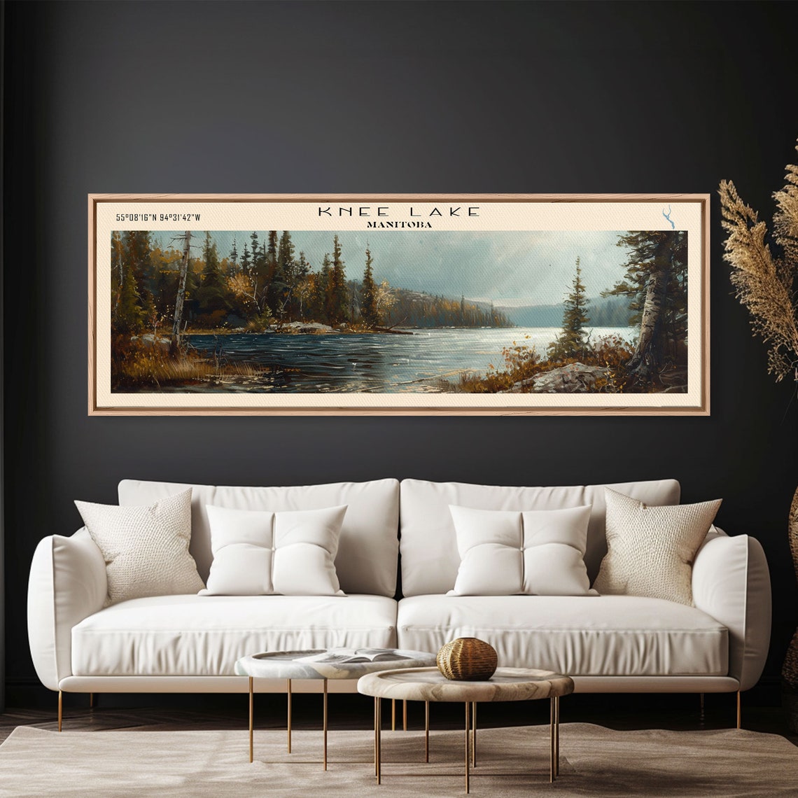 Knee Lake Manitoba Evergreen Forest Rocky Shore Blue Water Poster - Image 5