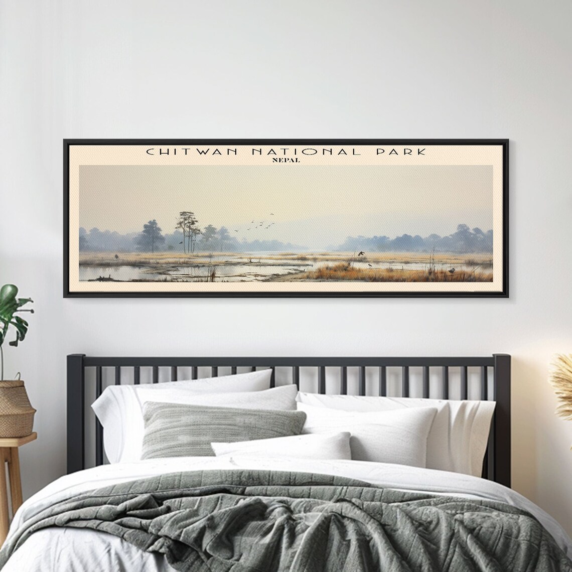 Chitwan National Park Nepal Misty Wetland Birds Reeds Travel Poster - Image 5