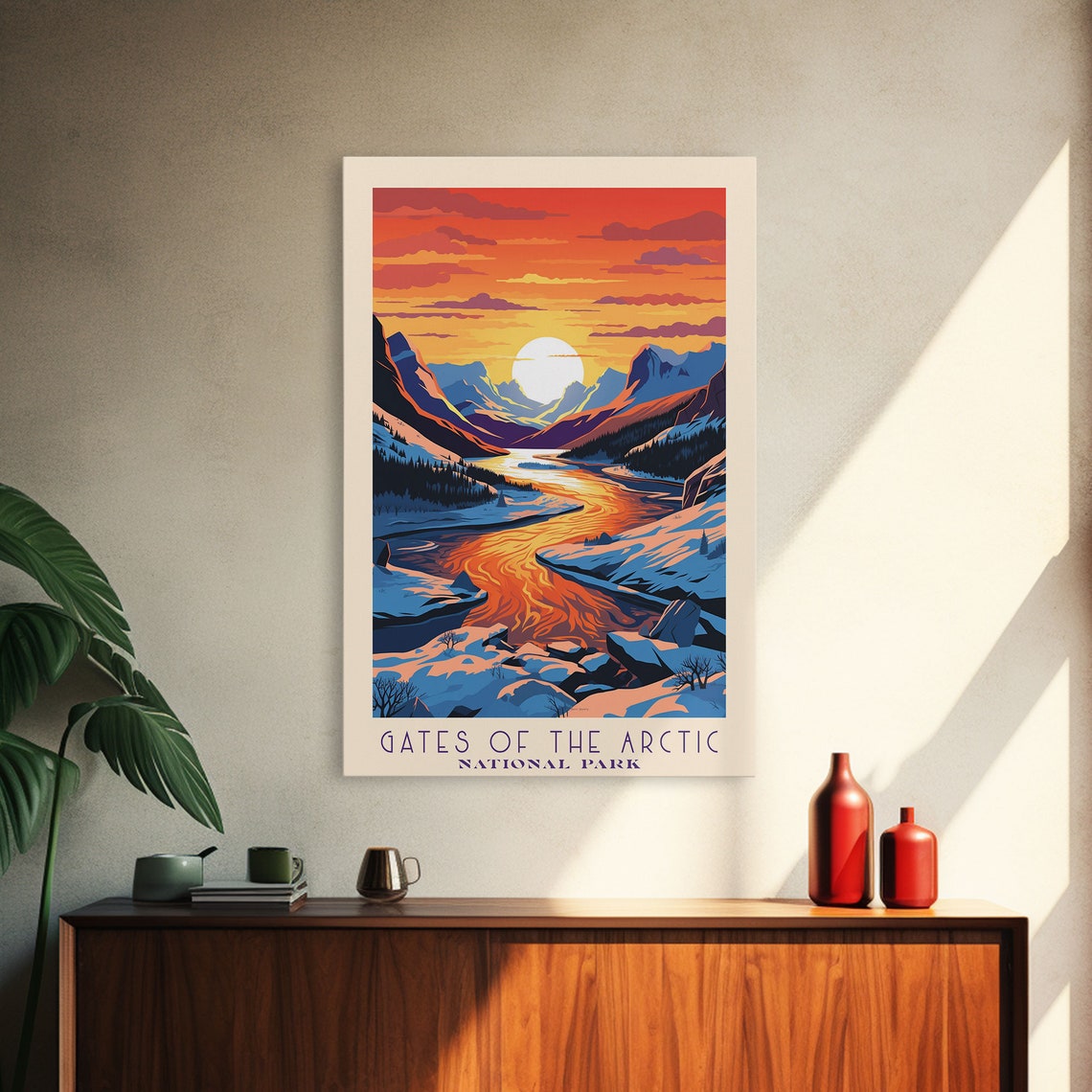 Gates Of The Arctic National Park Travel Poster Art Print Wall Art Alaska Travel Art Midcentury Modern Travel Decor Mcm Wall Art - Image 4