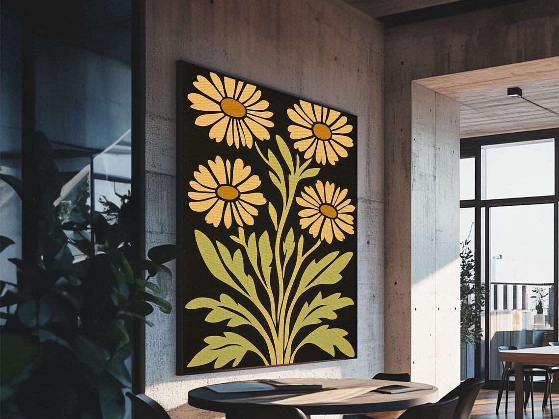 Mid Century Modern Abstract Flowers, Art Print - Image 2