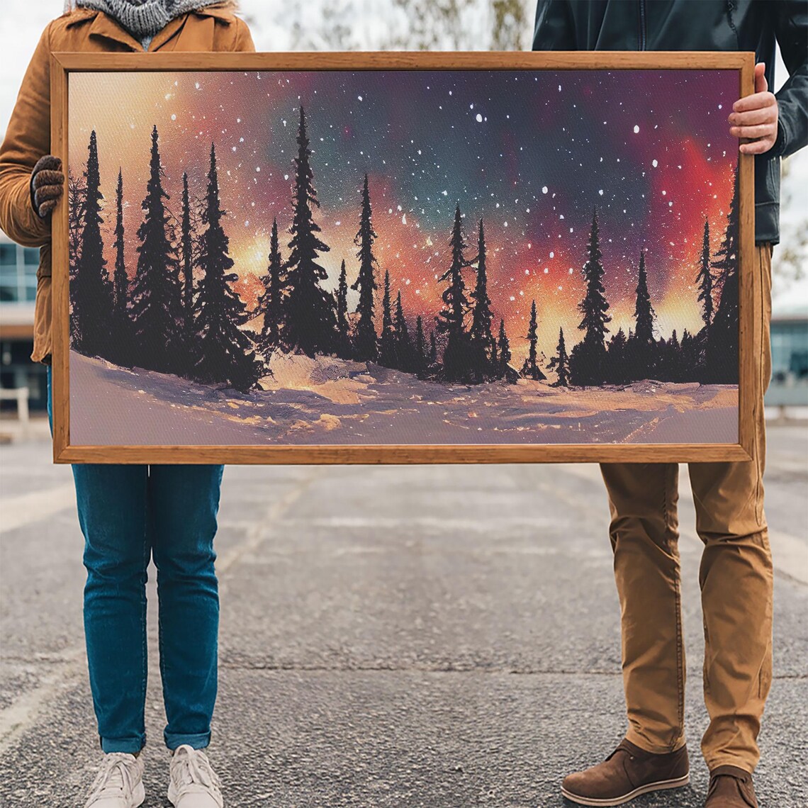 Snowfall In The Forest, Winter Wall Art Print - Image 3
