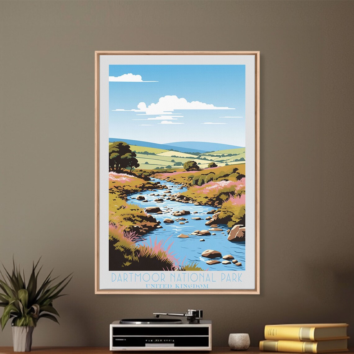 Dartmoor National Park England Moorland Stream Heather Hills Travel Poster - Image 6