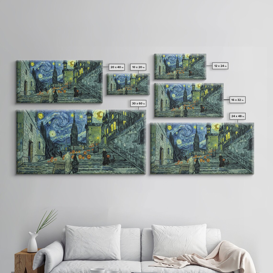 Spooky Gothic Haunted Staircase Art Print - Image 2