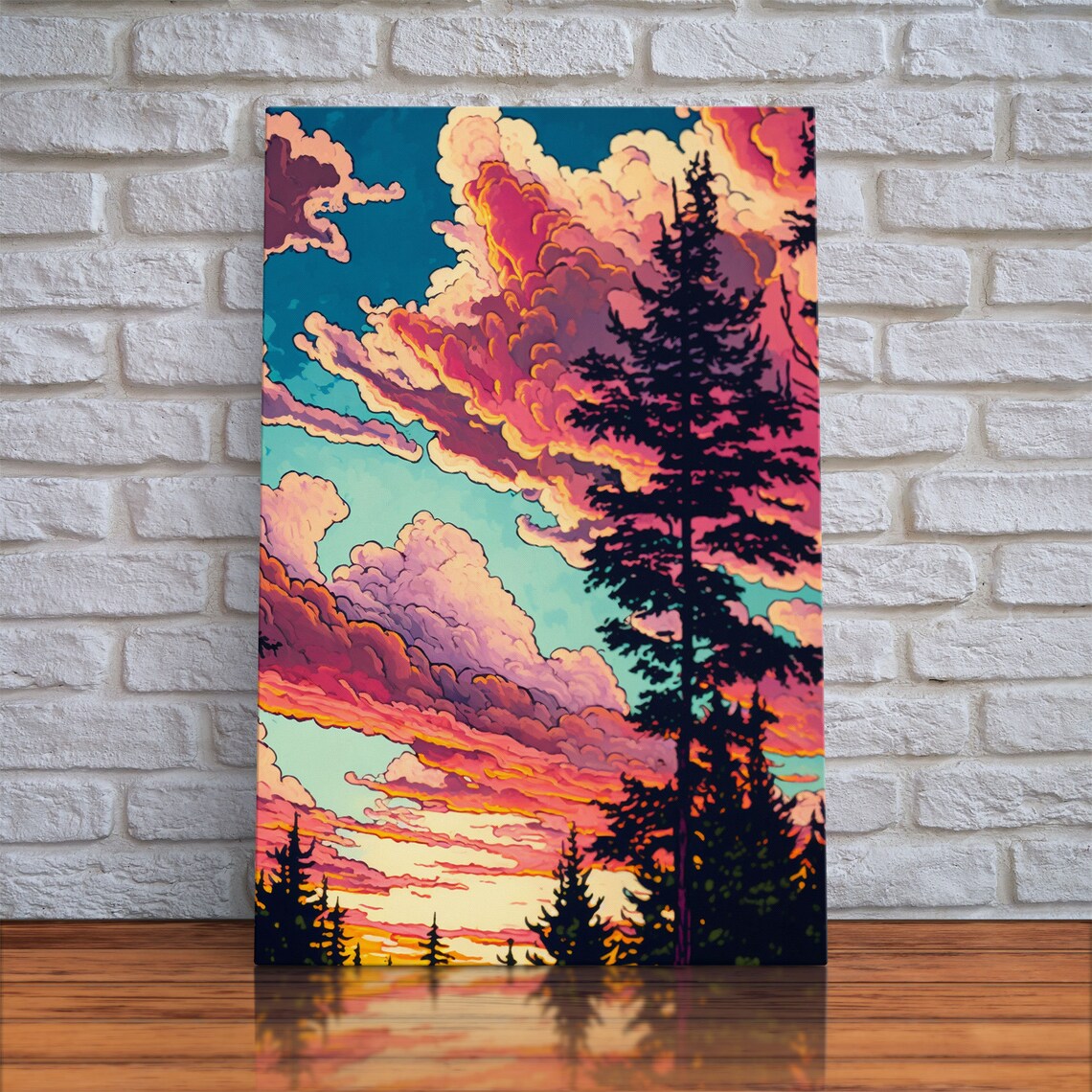 Pacific Northwest Forest Landscape, Abstract Art Print - Image 4