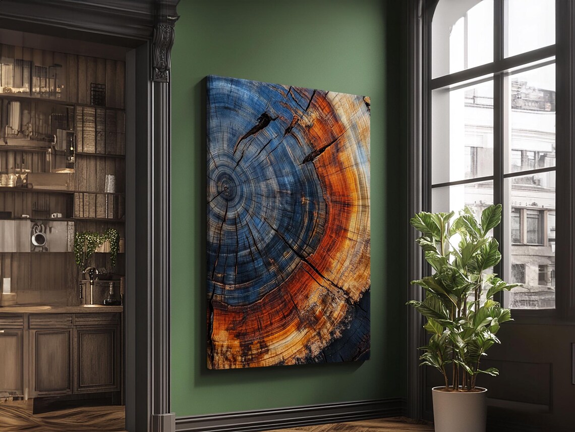 Tree Ring Framed Wall Art Home Decor Modern Farmhouse Rustic And Eclectic Kitsch Minimalist Home Decor Living Room Wall Art - Image 5