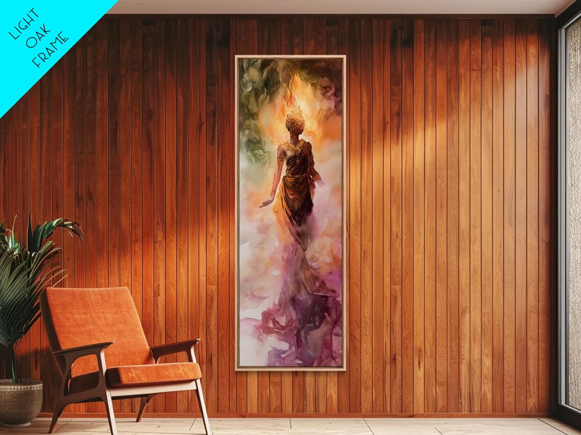 Ethereal Goddess Radiant Golden Halo Pink Watercolor Feminine Art Poster - Image 4