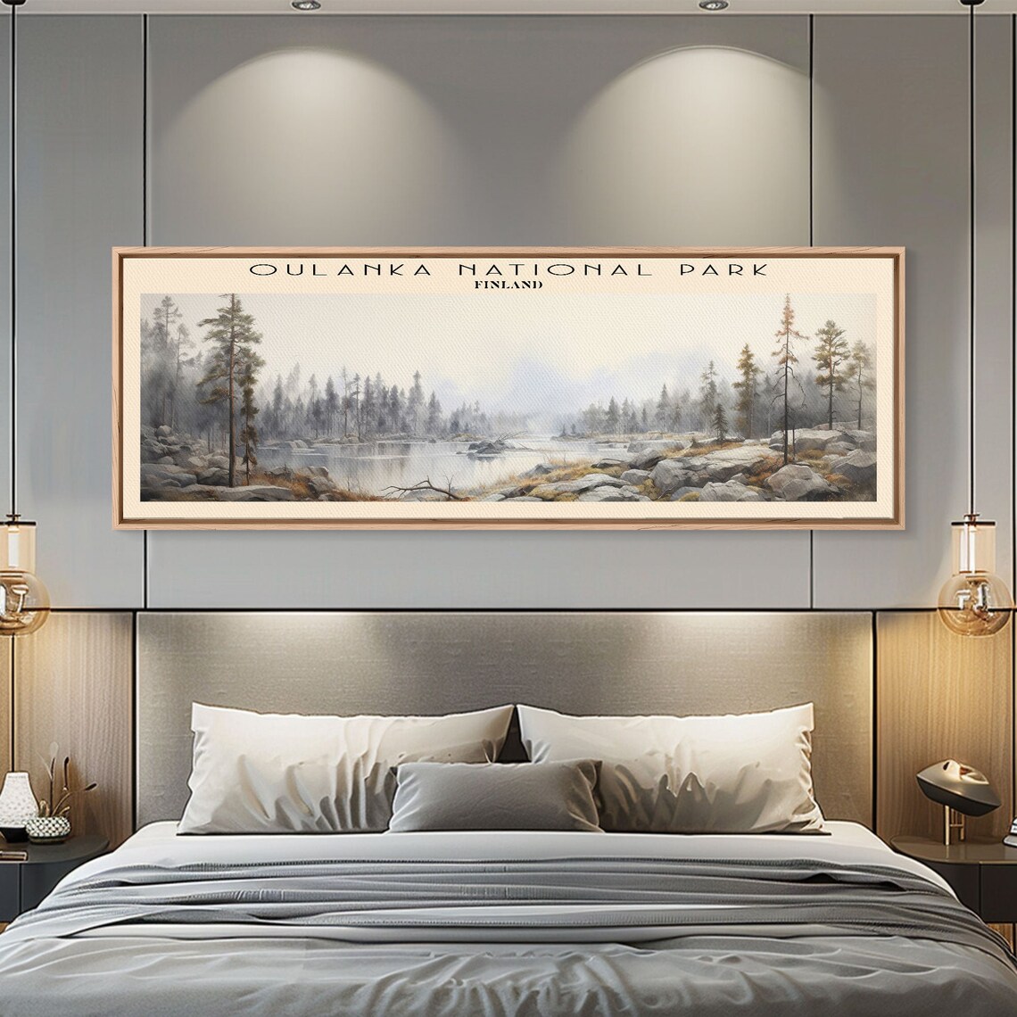 Oulanka National Park Finland Misty River Pine Forest Vintage Travel Poster - Image 3