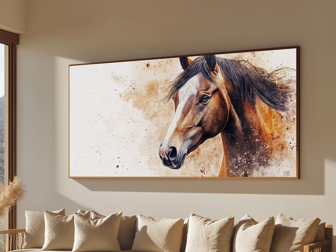 Chestnut Horse Portrait Rustic Watercolor Equestrian Farmhouse Poster - Image 2
