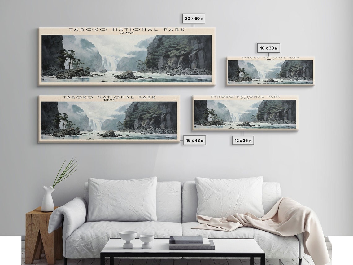 Taroko National Park Taiwan Misty Marble Gorge Waterfall River Poster - Image 2