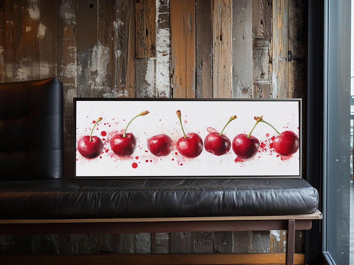 Original Cherry Painting Print Panoramic Fruit Illustration Home Decor For Kitchen Framed Wall Art Dining Room Decor - Image 5