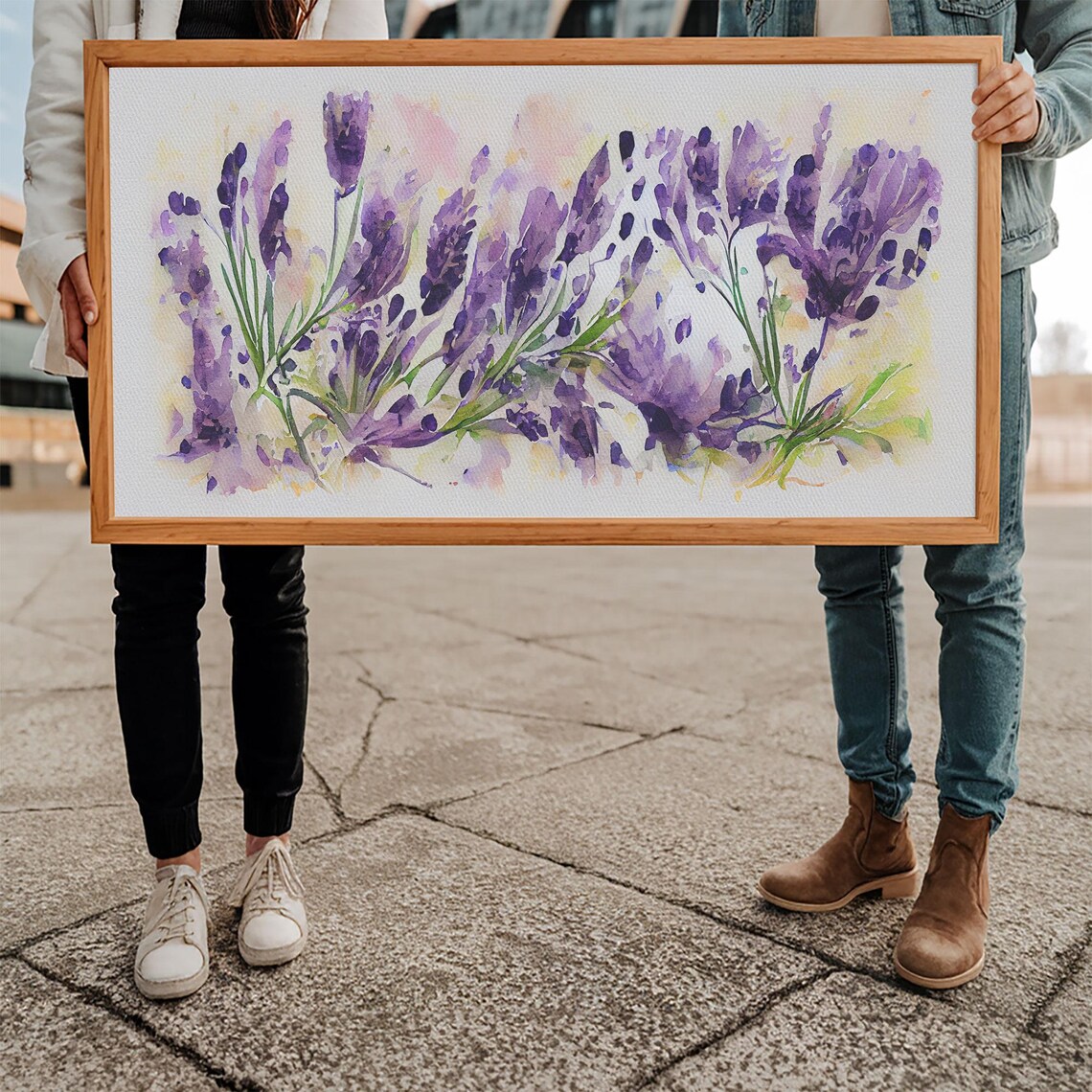 Purple Lavender Watercolor Flowers Botanical Farmhouse Rustic Poster - Image 5