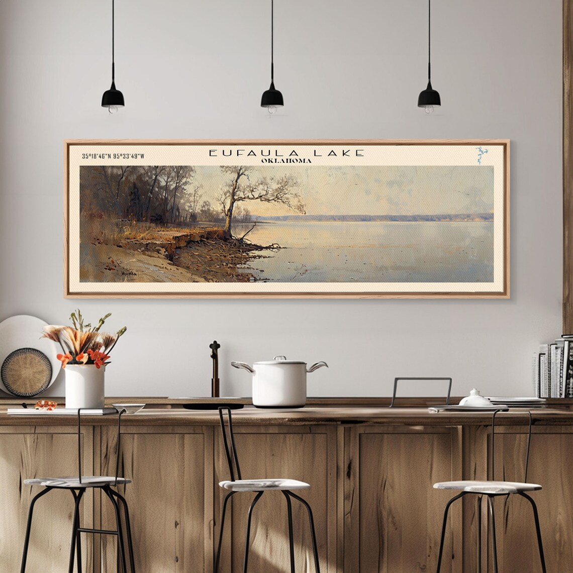 Eufaula Lake Oklahoma Travel Poster, Lake House Art - Image 2
