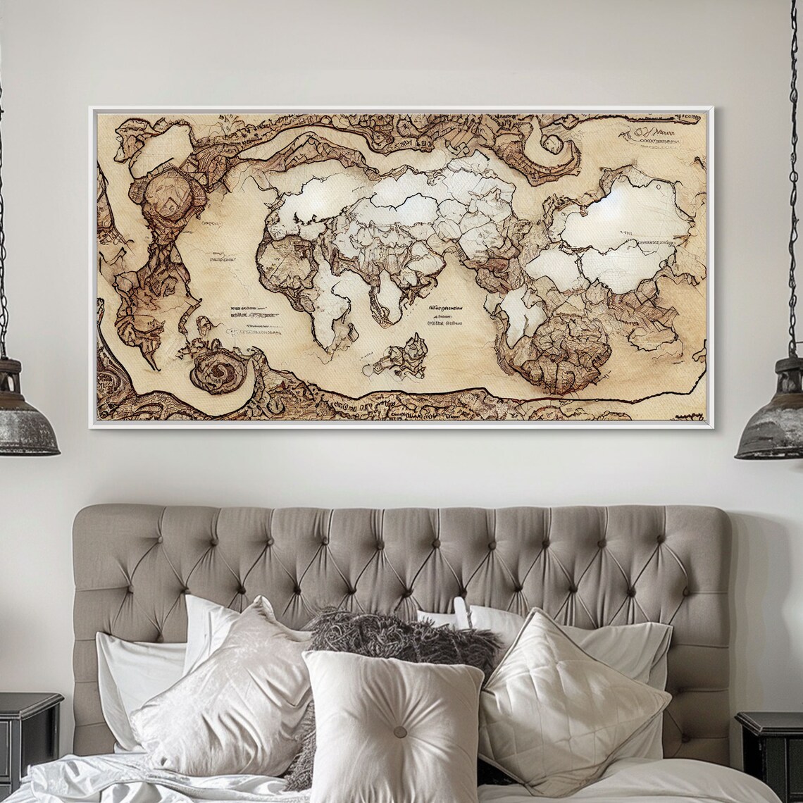 Abstract Fantasy World Map, Middle Earth Style - Image 5