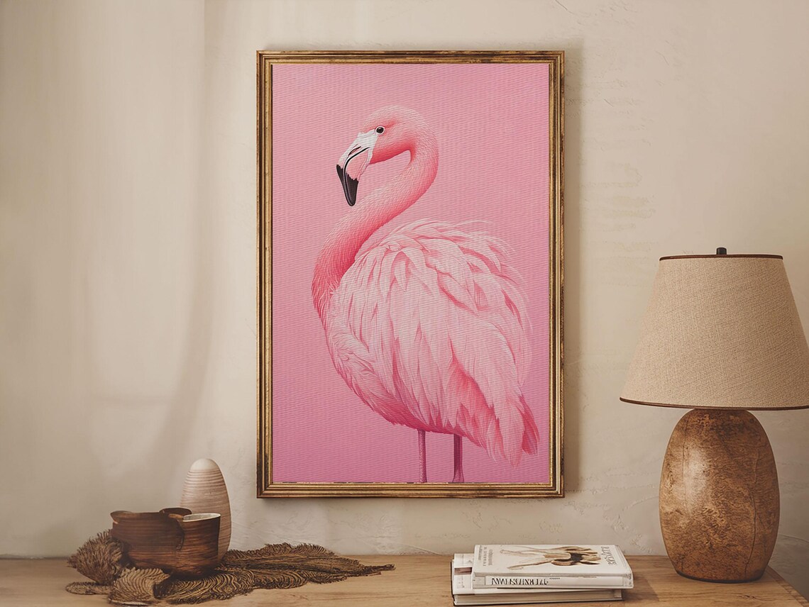 Pink Flamingo Painting Art Print, Preppy Decor - Image 5