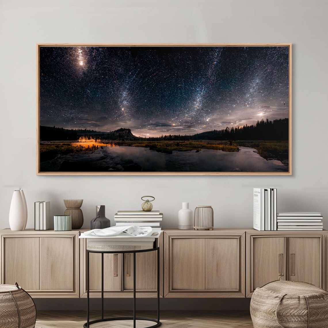 Mountain Night Sky Landscape Minimalist Art Print - Image 5