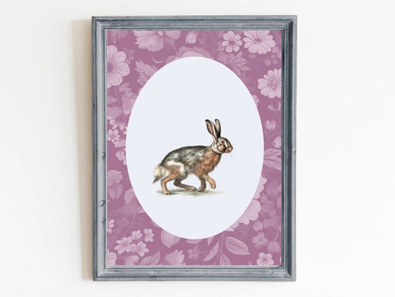 Rabbit Vintage Print, Nursery Decor