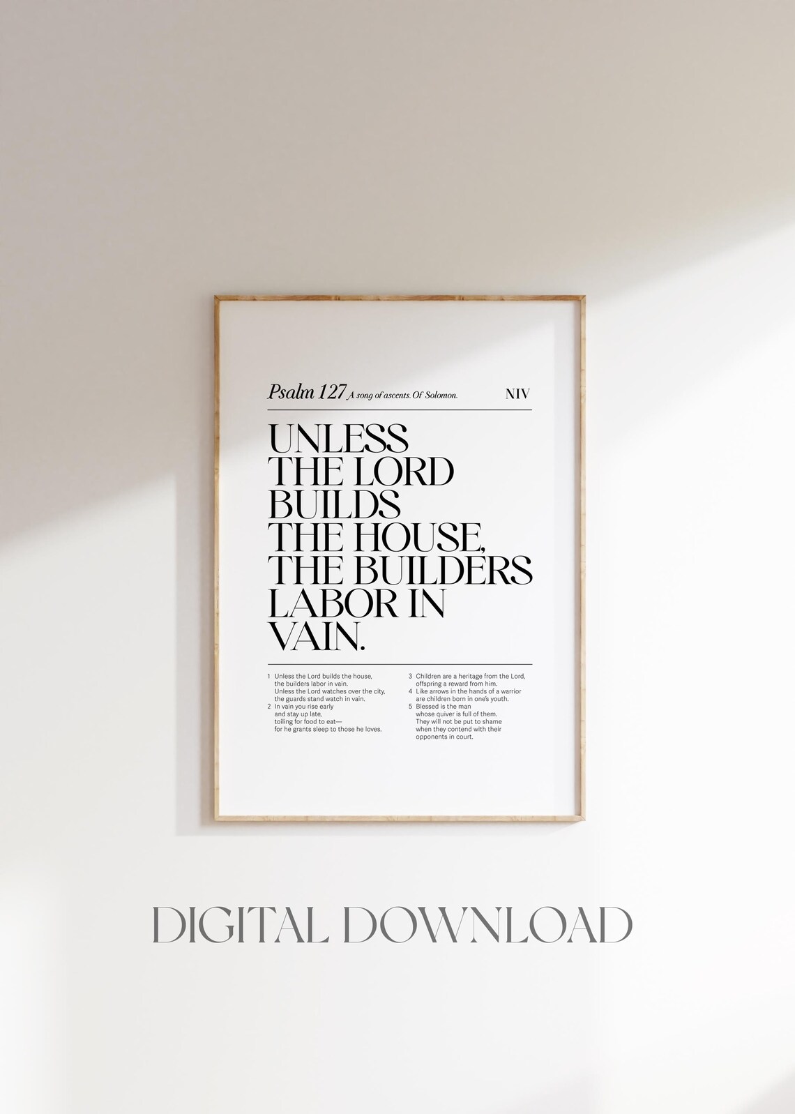 Psalm 127 Unless The Lord Builds The House The Builders Labor In Vain Poster - Image 2