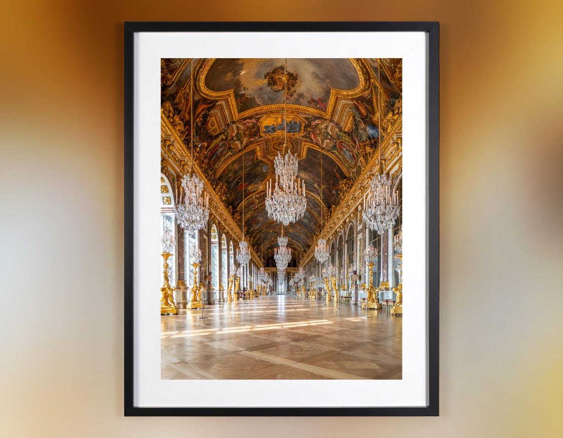 Versailles Hall of Mirrors Golden Light Interior Photo Poster