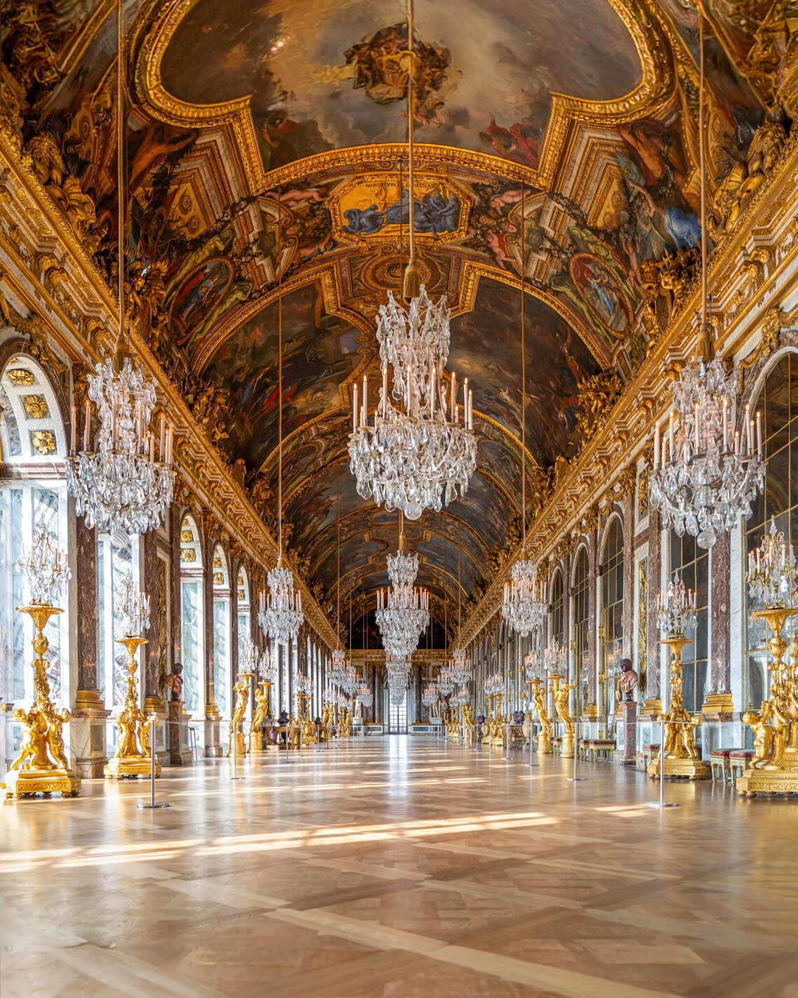 Versailles Hall of Mirrors Golden Light Interior Photo Poster - Image 2