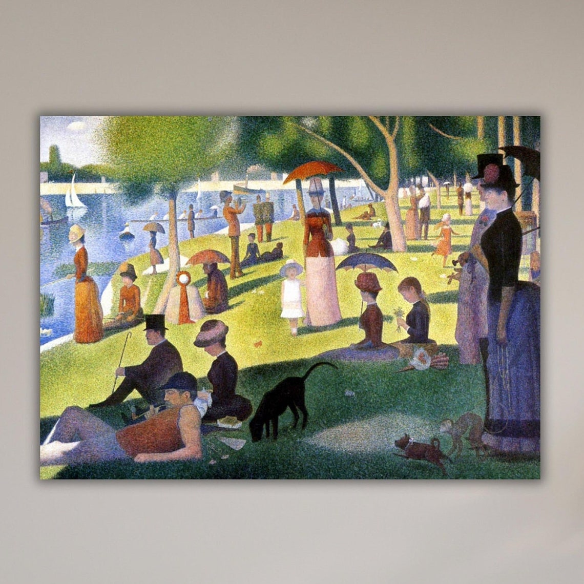 Georges Seurat Sunday Afternoon Park Poster Art Georges Seurat Print Art Famous Paintings Vintage Poster Print Arts Modern Wall Art