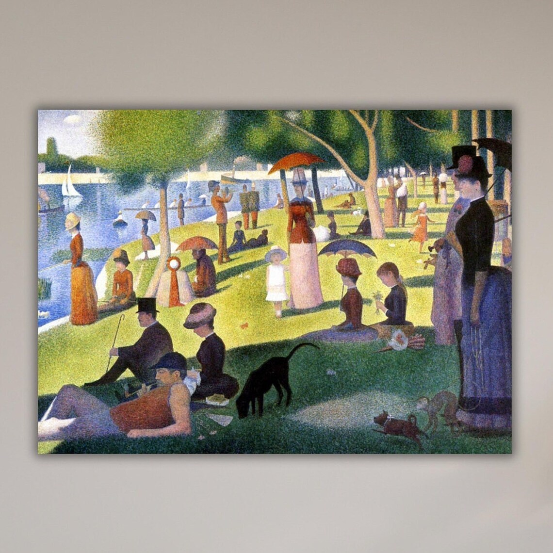 Seurat Sunday on La Grande Jatte Pointillist Park Scene Art Poster