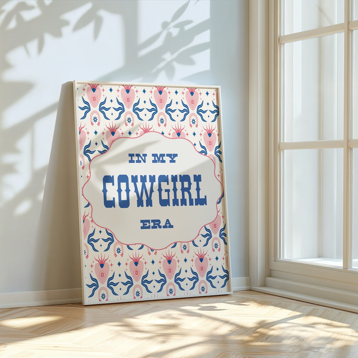 In My Cowgirl Era Blue Western Patterned Cowgirl Boots Poster - Image 2