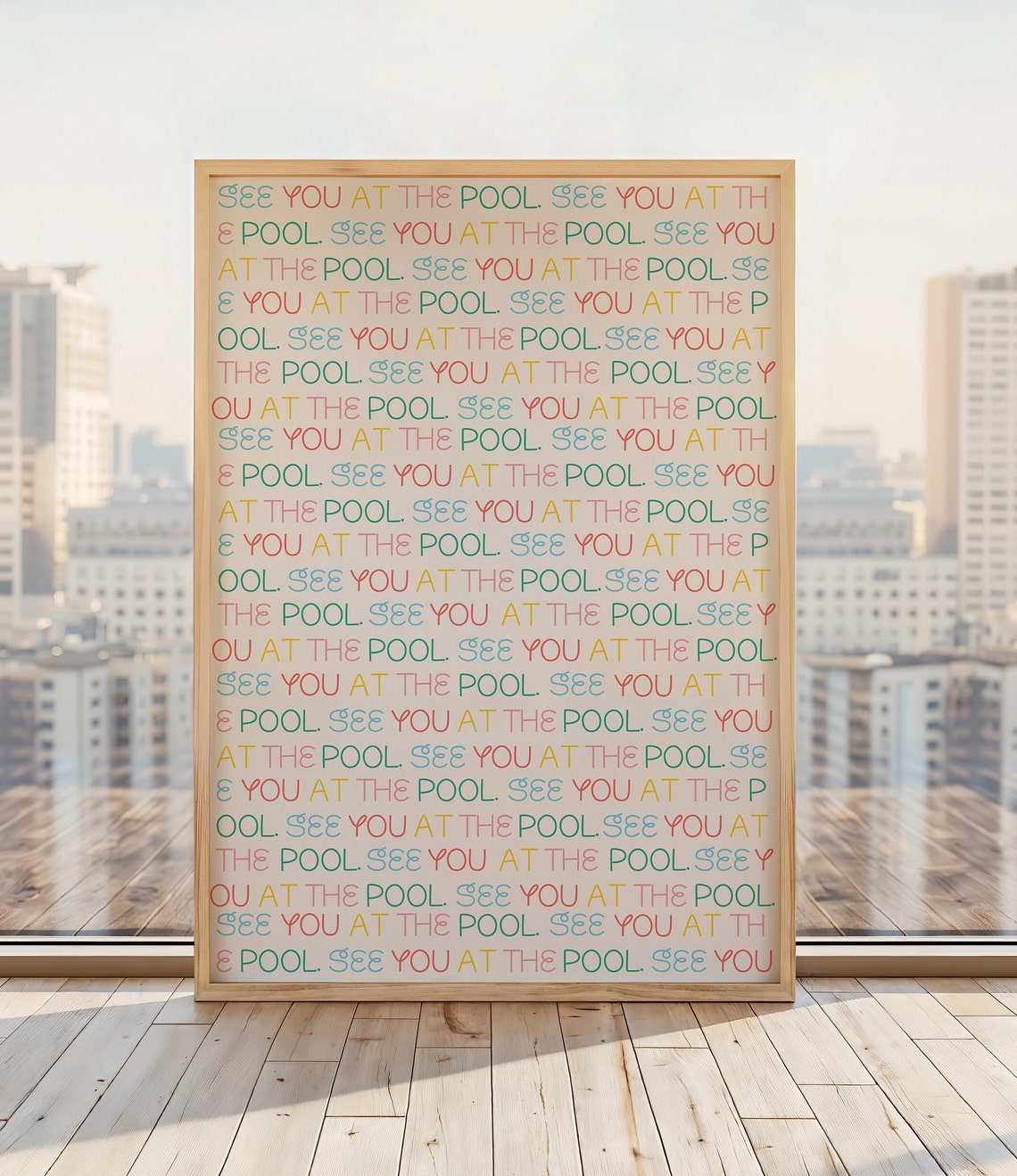 See You at the Pool Colorful Repeated Text Summer Pool Poster