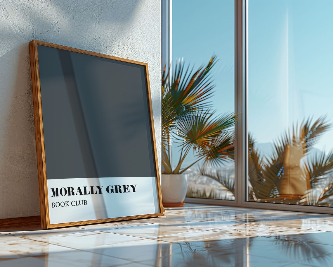 Morally Grey Book Club Dark Grey Minimalist Modern Chic Poster - Image 2