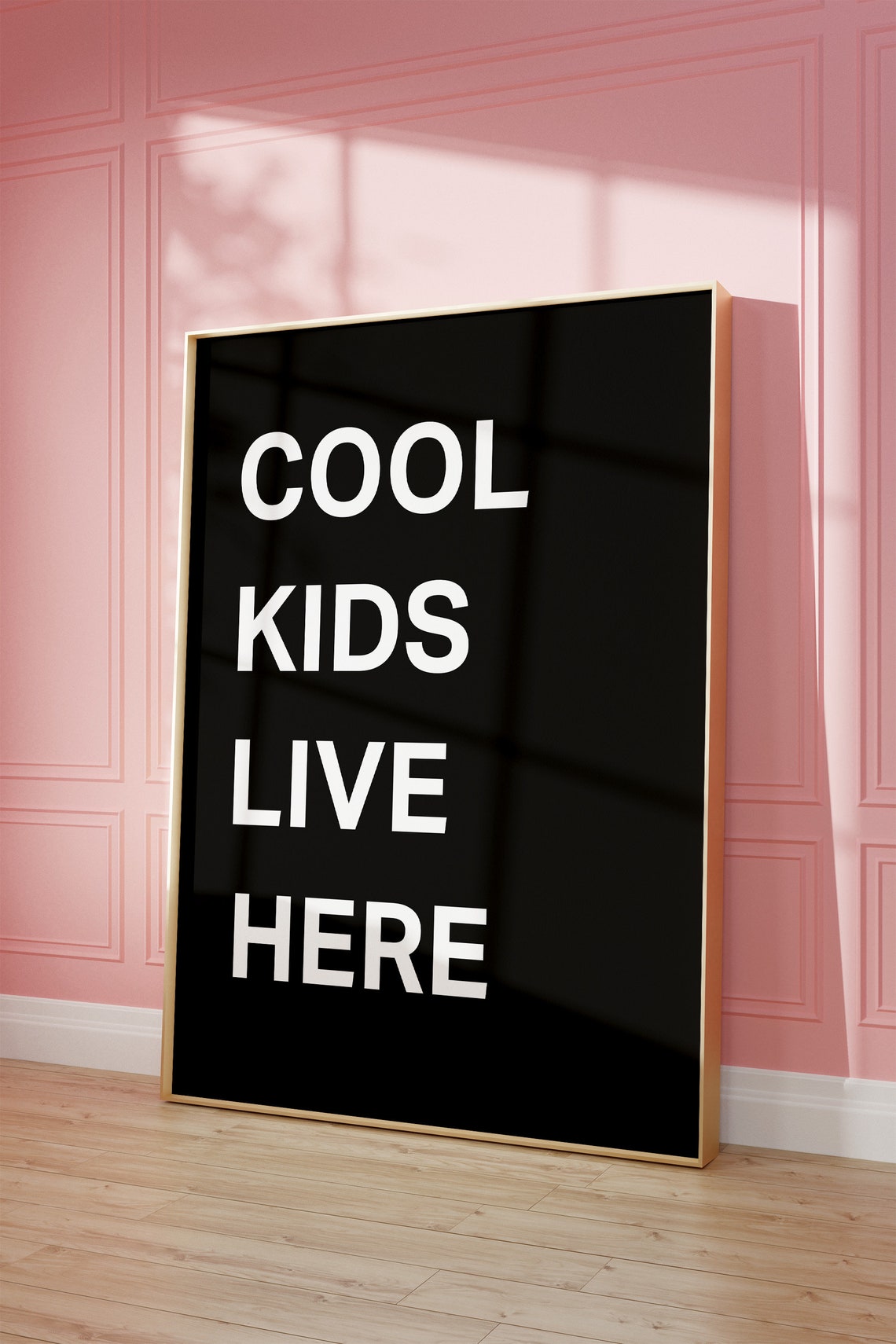 Black Cool Kids Live Here Bold White Typography Kids Room Art Poster - Image 3