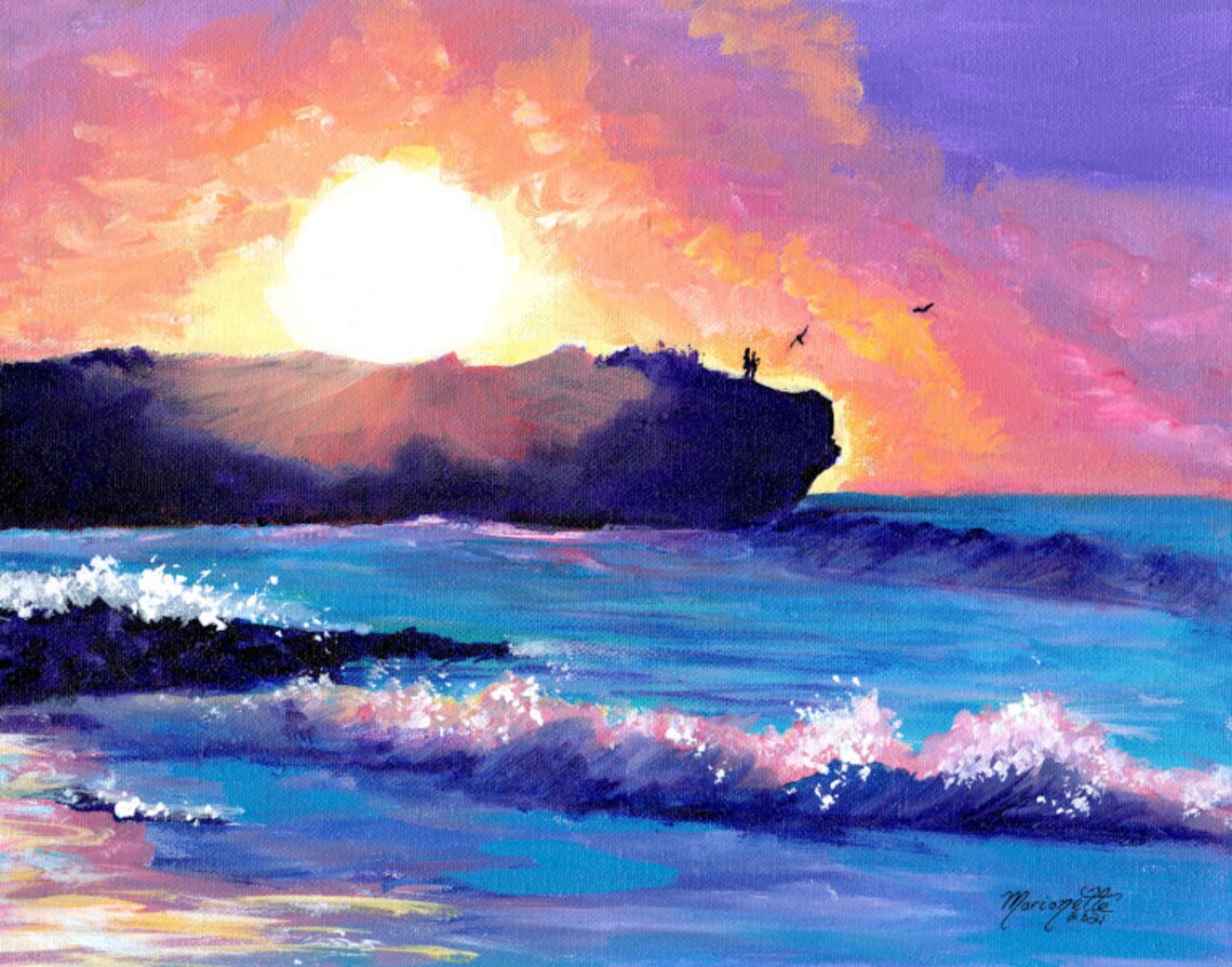 Shipwrecks Beach, Kauai Sunrise Travel Poster