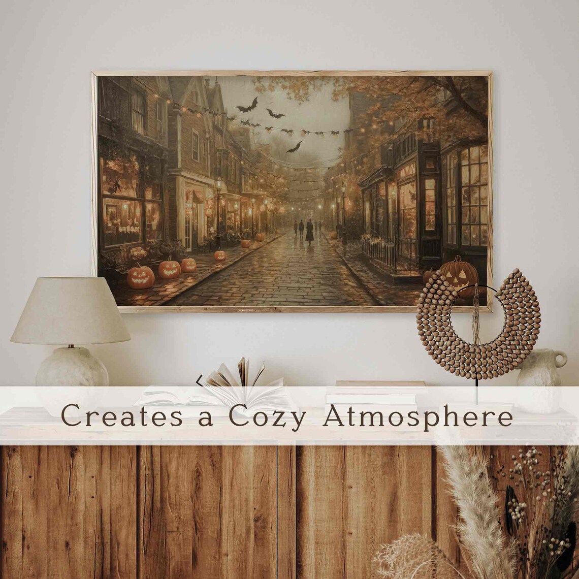 Halloween Haunted House Spooky Street Art Print - Image 2