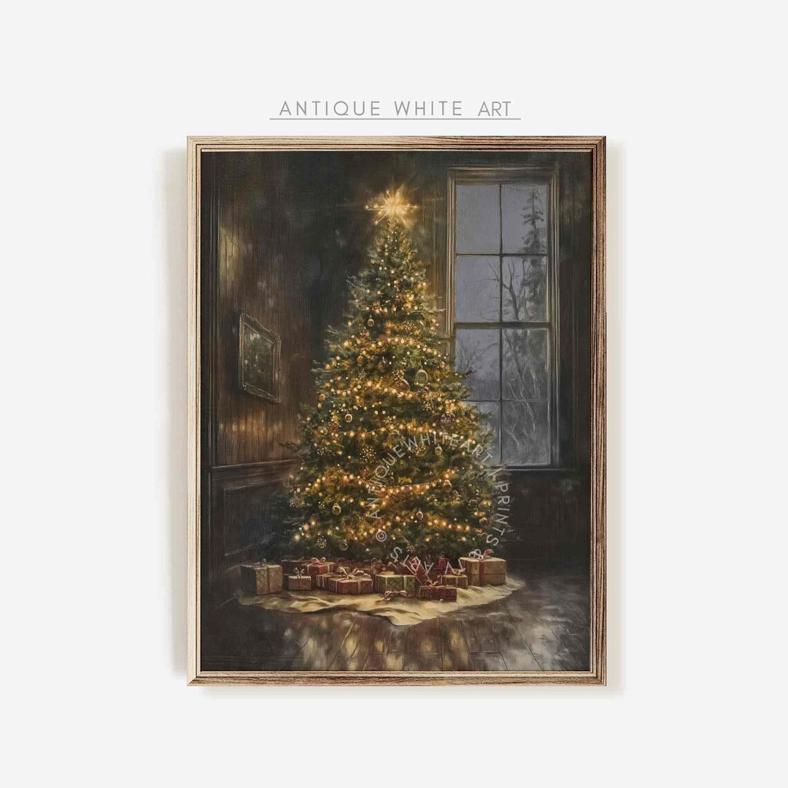 Christmas Tree Moody Winter Decor Wall Art Print