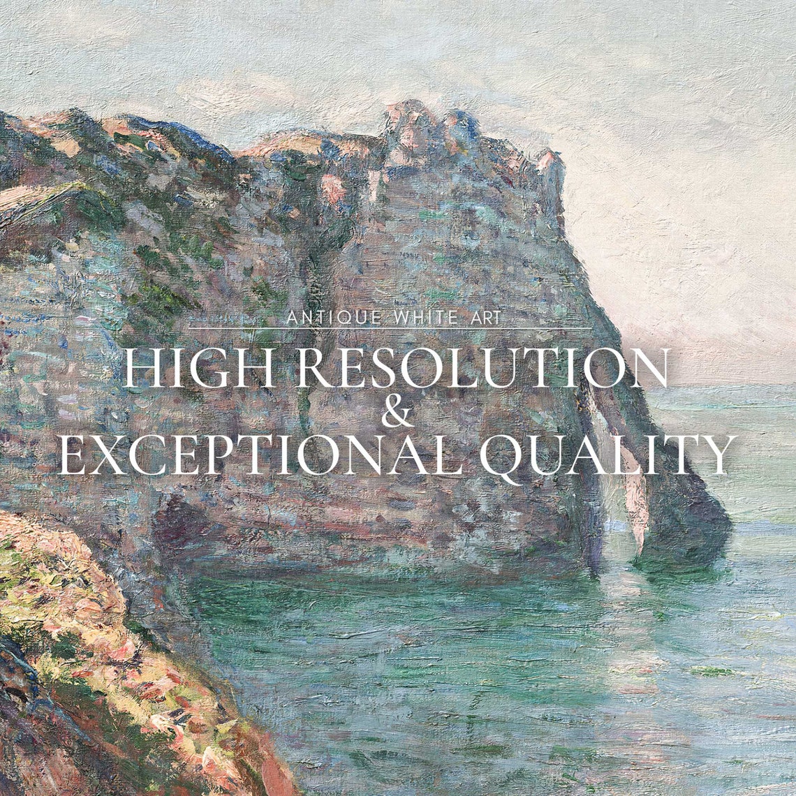 Monet Normandy Cliffs Rock Arch Coastal Seascape Impressionist Poster - Image 4