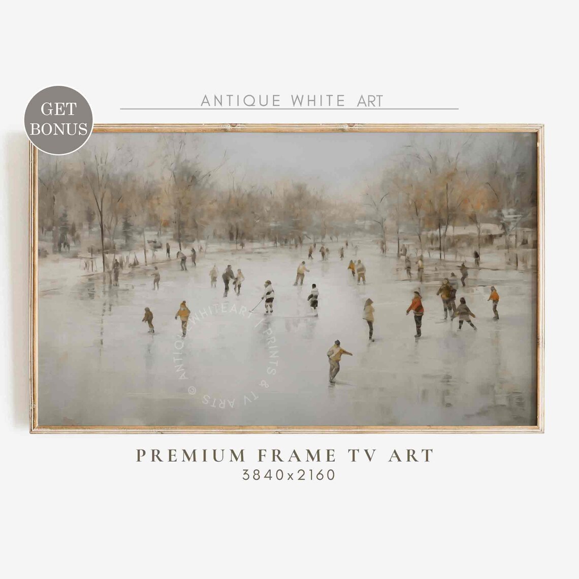 Vintage Style Winter Landscape Christmas Art Print