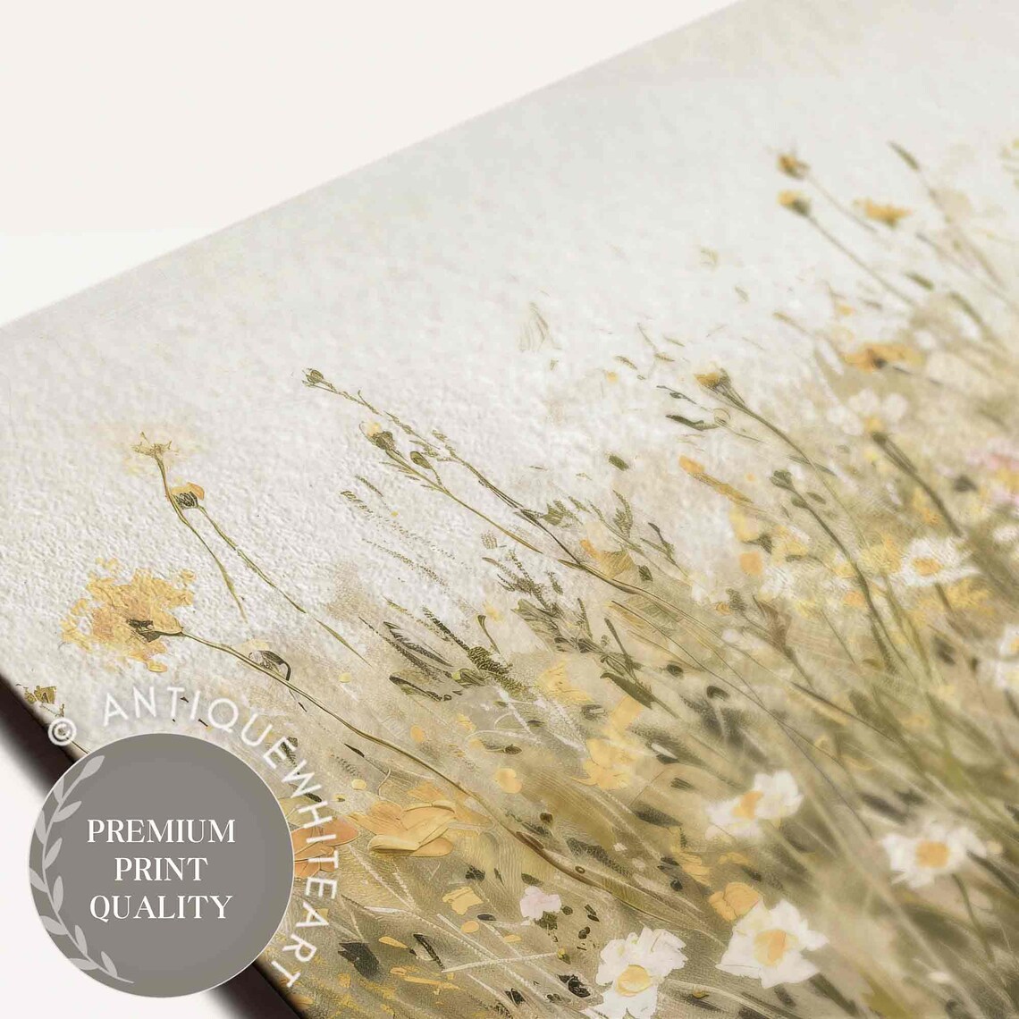 Wildflower Field Country Landscape Art Print - Image 3