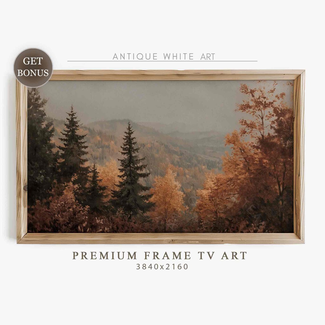 Fall Vintage Style Autumn Landscape Art Print