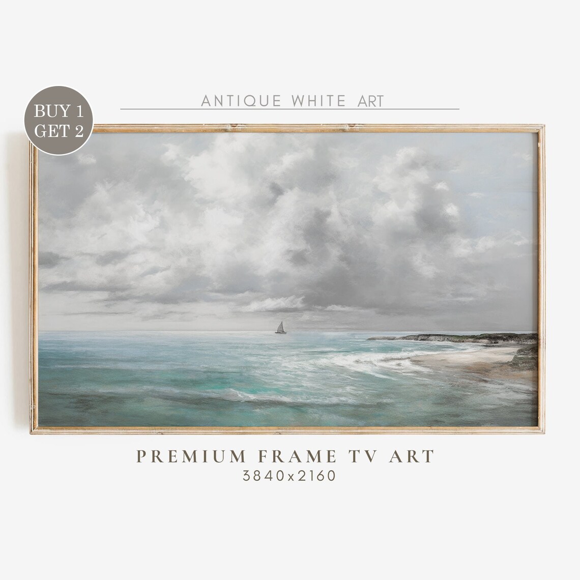Summer Seascape Painting, Ocean Travel Poster