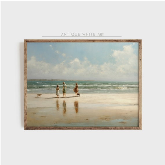 Soft Coastal Landscape Neutral Beach Art Print