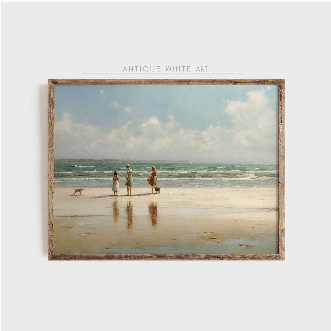 Soft Coastal Landscape Neutral Beach Art Print