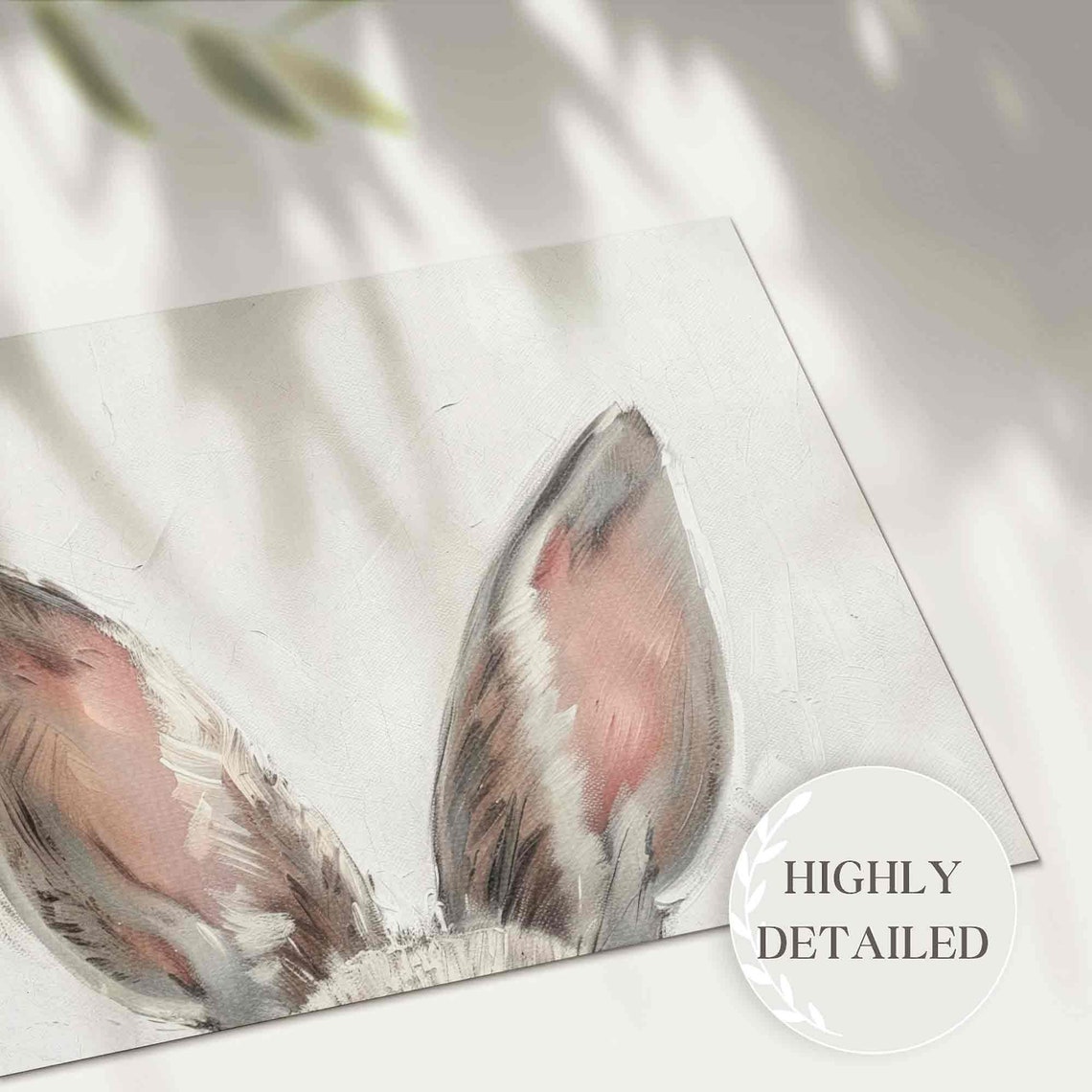Easter Bunny Wall Art Bunnys Ears Art Print Rabbit Painting Nursery Print Cute Easter Decor Instant A220 - Image 3