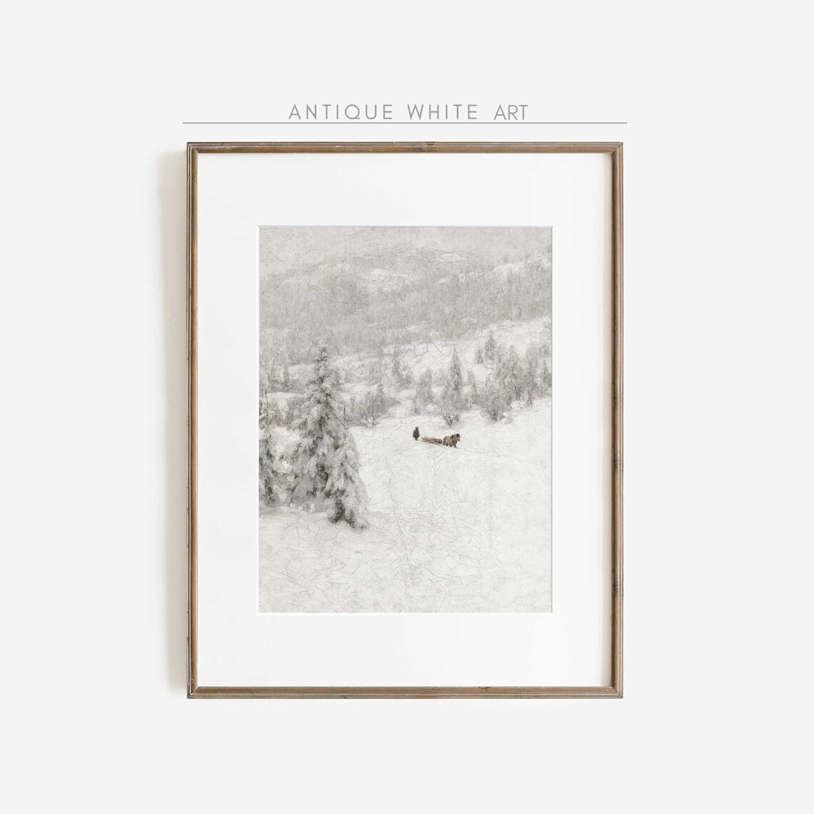 Vintage Christmas Print, Snowy Winter Landscape - Image 3