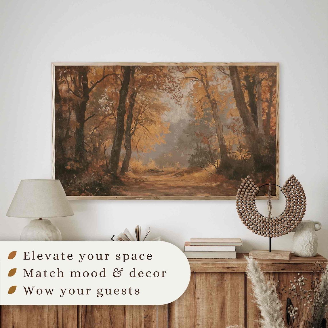 Fall Forest Landscape, Vintage Rustic Wall Art Print - Image 3